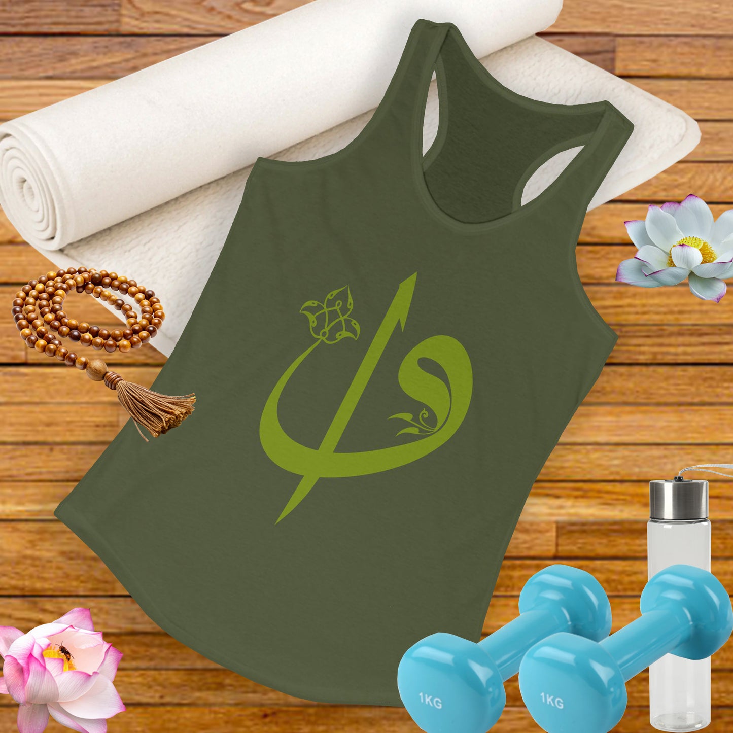 Elif & Vav - "Oneness & Surrender" - Spiritual Women's Racerback Tank Top