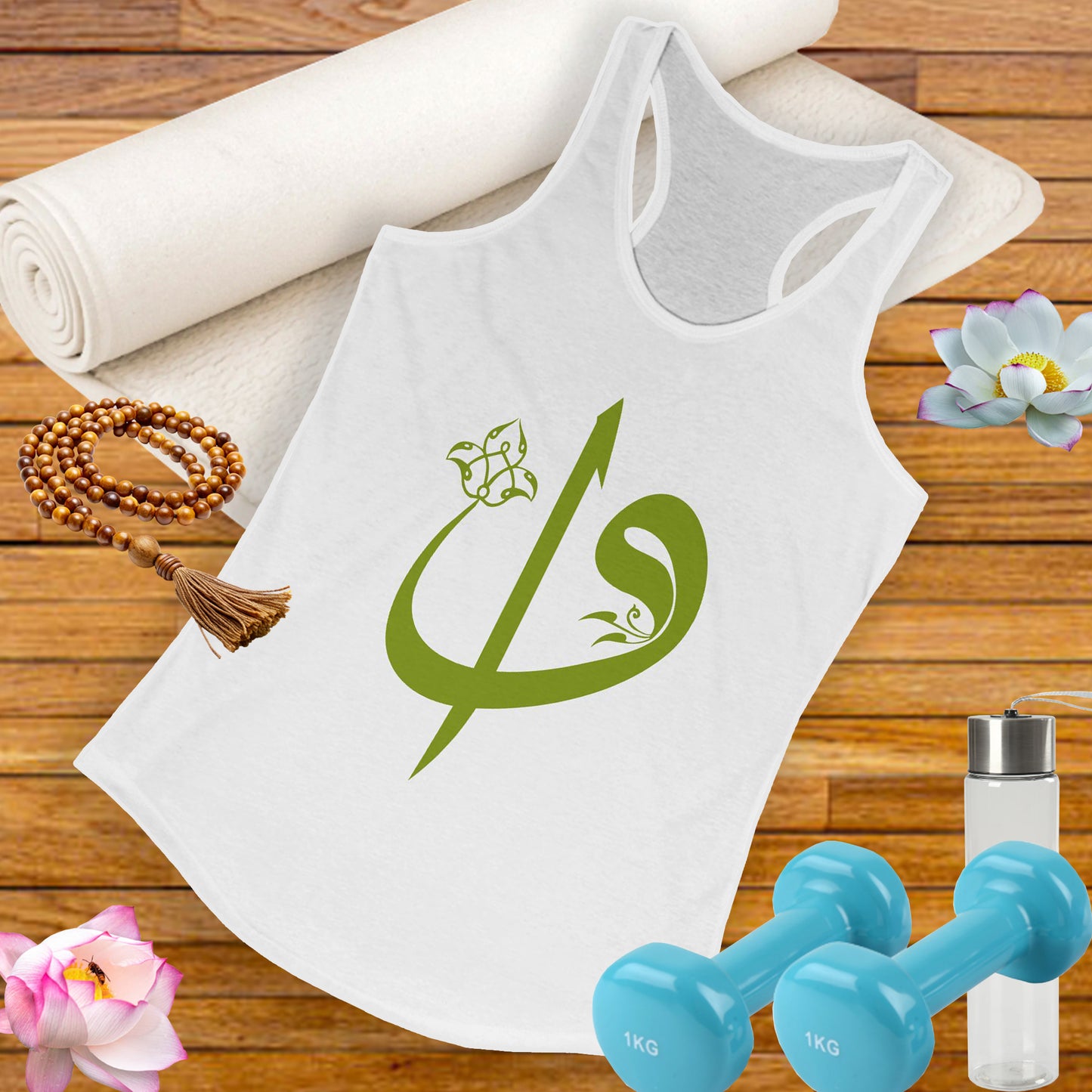 Elif & Vav - "Oneness & Surrender" - Spiritual Women's Racerback Tank Top