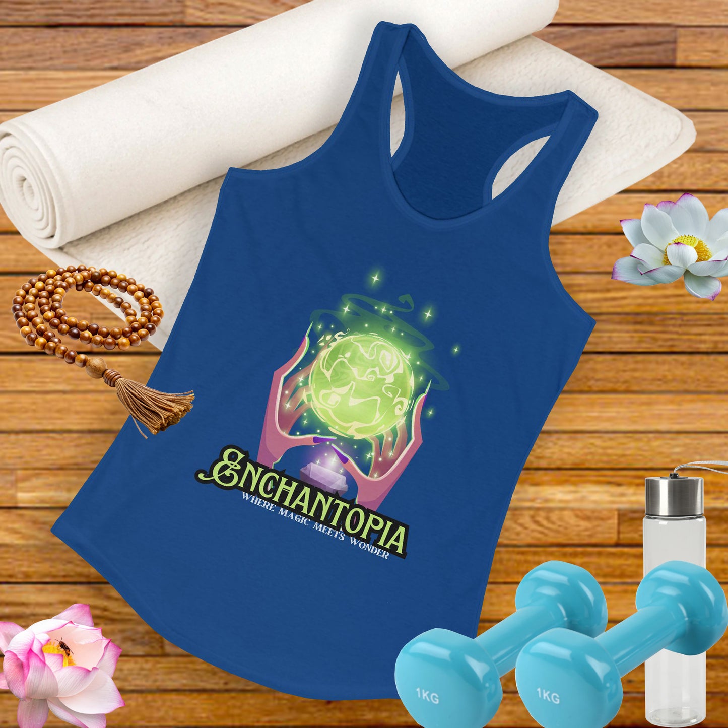 "Enchantopia" - Where Magic Meets Wonder" Racerback Tank | Mystical Crystal Ball Design