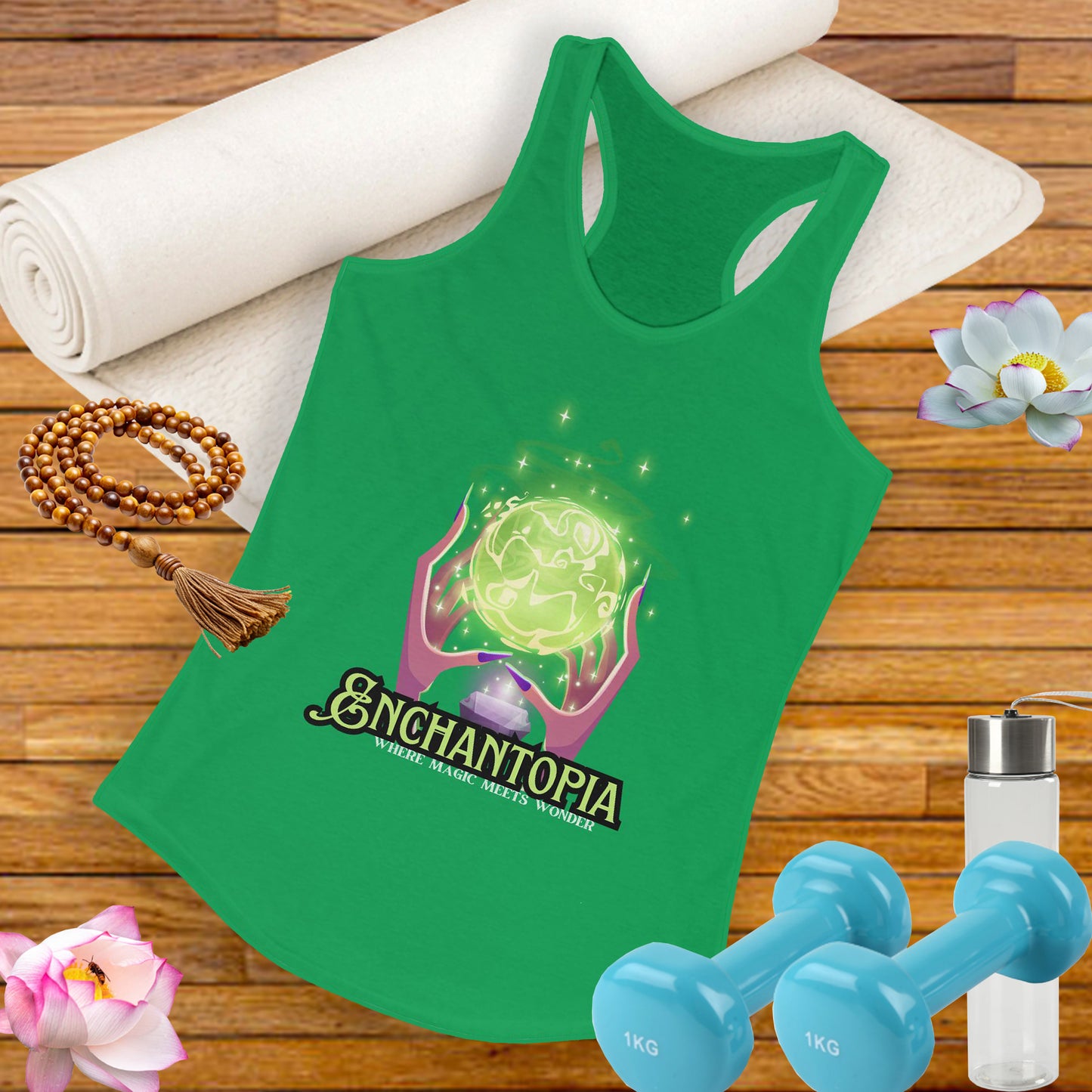 "Enchantopia" - Where Magic Meets Wonder" Racerback Tank | Mystical Crystal Ball Design