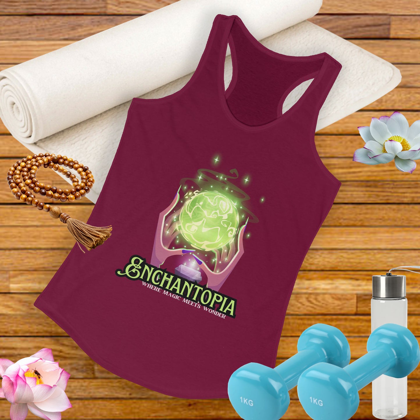 "Enchantopia" - Where Magic Meets Wonder" Racerback Tank | Mystical Crystal Ball Design