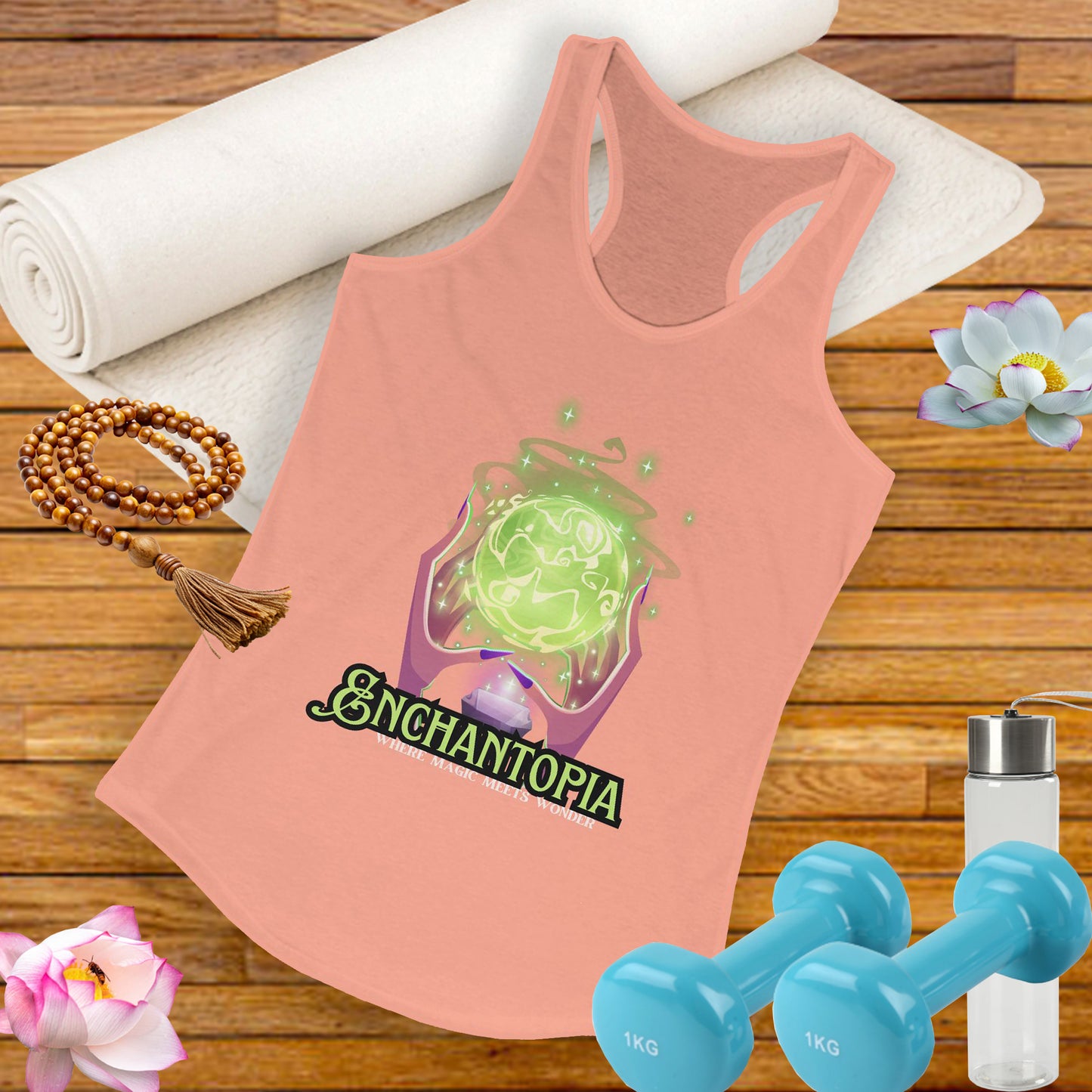 "Enchantopia" - Where Magic Meets Wonder" Racerback Tank | Mystical Crystal Ball Design