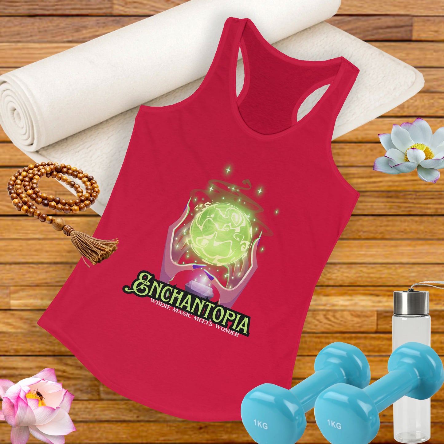 "Enchantopia" - Where Magic Meets Wonder" Racerback Tank | Mystical Crystal Ball Design