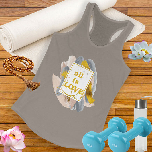"All Is Love" - Radiate Compassion and Light - Racerback Tank Top