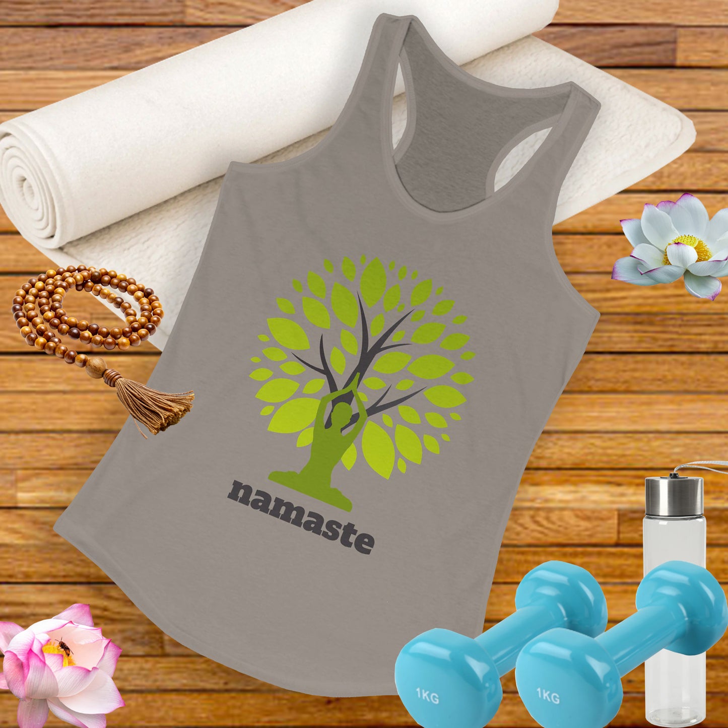 Namaste in Nature Racerback Tank – Rooted in Peace, Moved by Breath