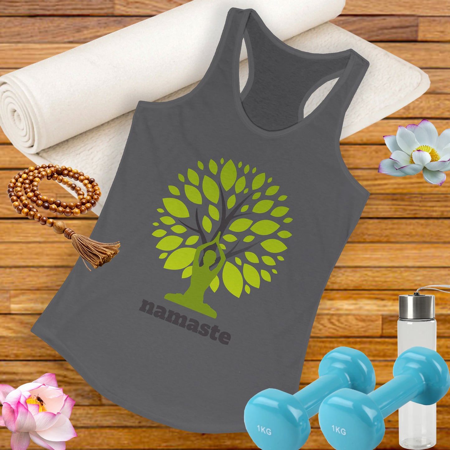 Namaste in Nature Racerback Tank – Rooted in Peace, Moved by Breath