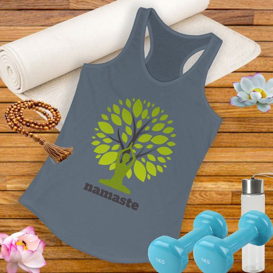 Namaste in Nature Racerback Tank – Rooted in Peace, Moved by Breath