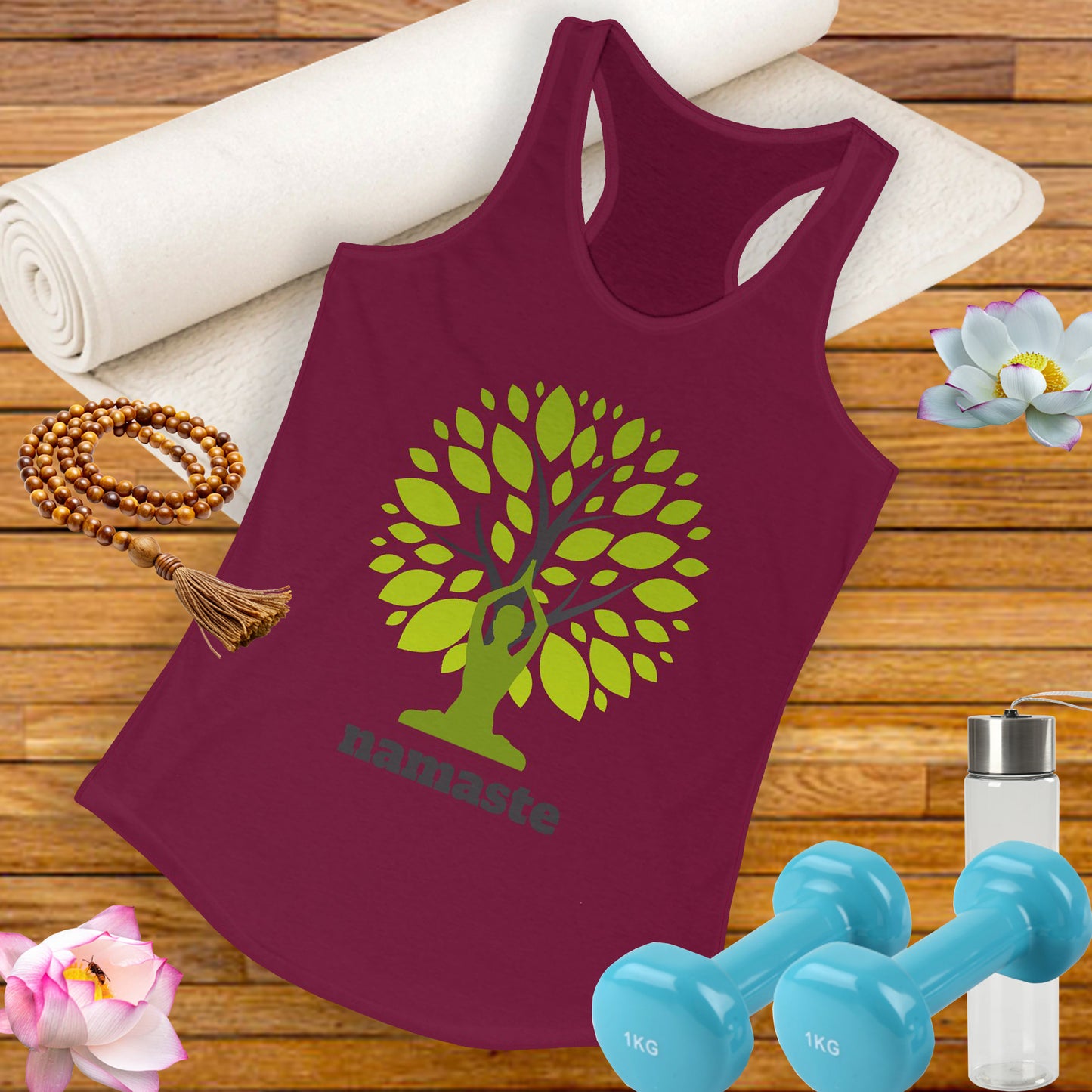 Namaste in Nature Racerback Tank – Rooted in Peace, Moved by Breath
