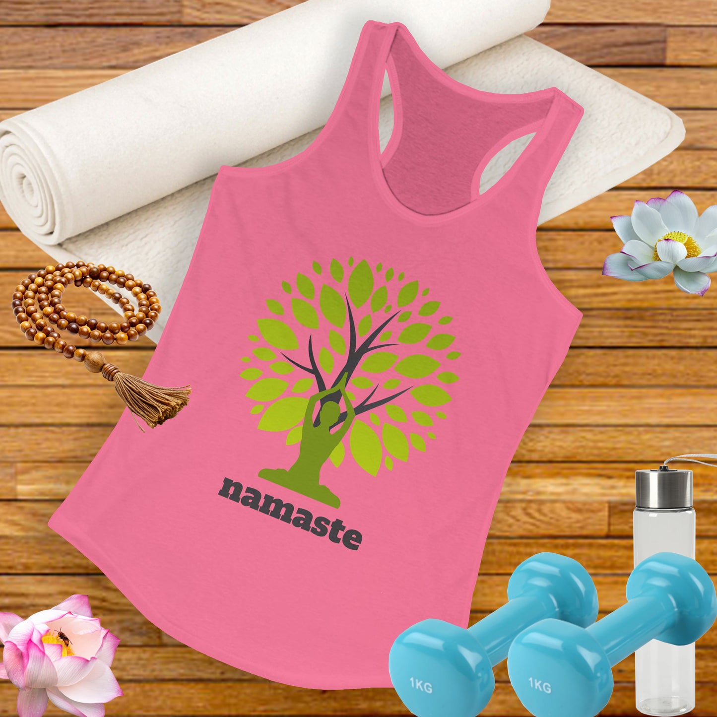 Namaste in Nature Racerback Tank – Rooted in Peace, Moved by Breath