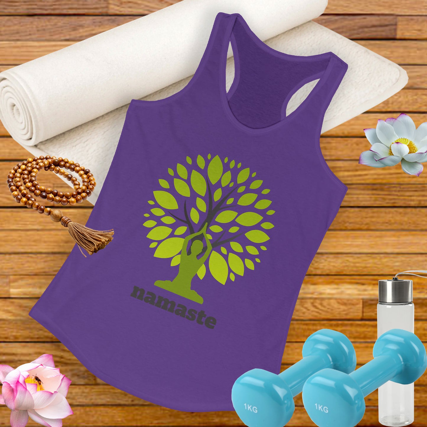 Namaste in Nature Racerback Tank – Rooted in Peace, Moved by Breath