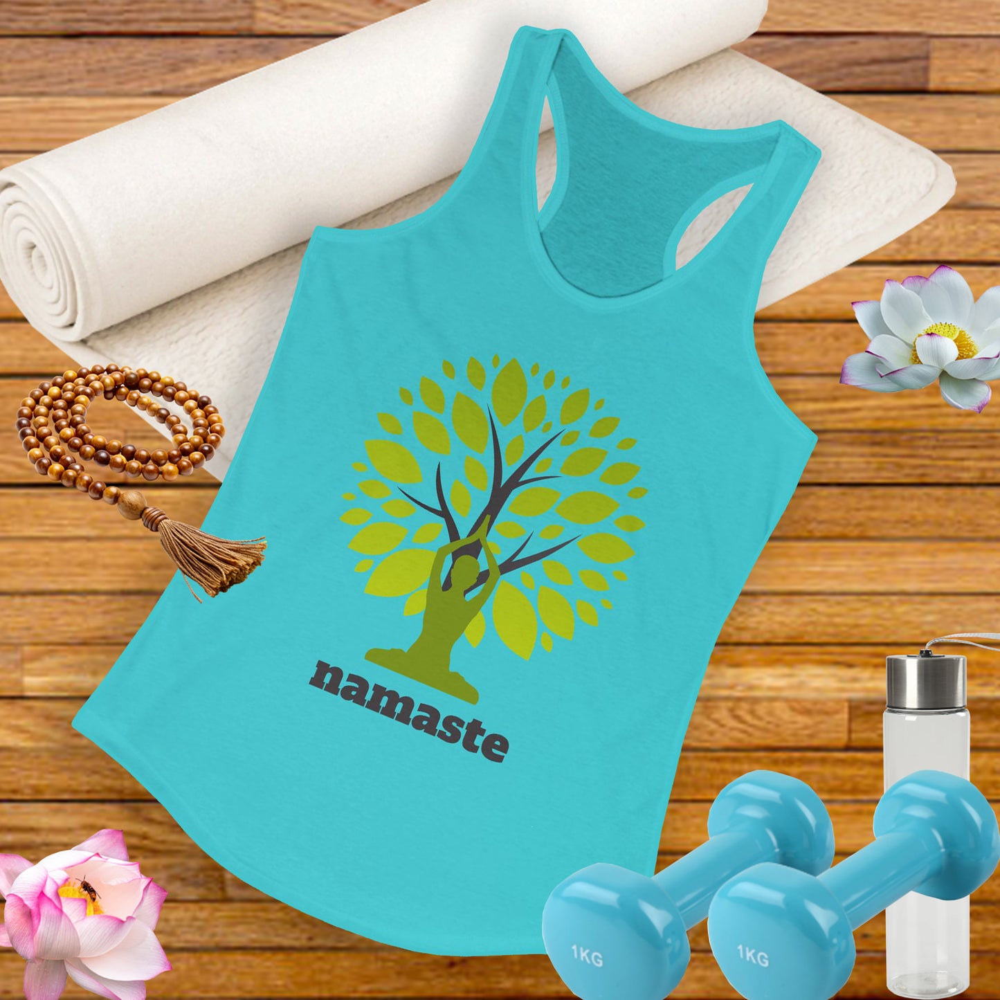 Namaste in Nature Racerback Tank – Rooted in Peace, Moved by Breath