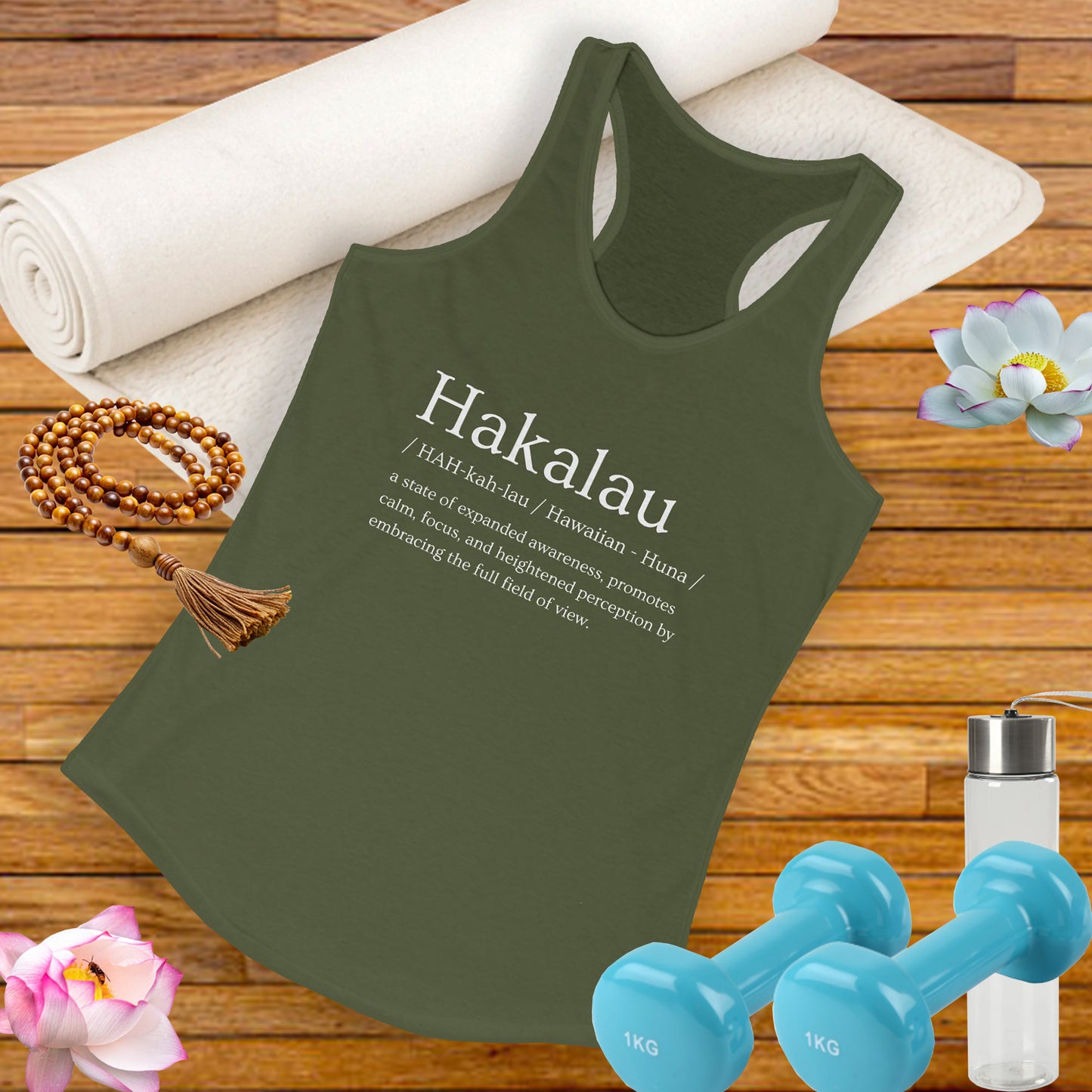 "Hakalau" Definition Racerback Tank – Mindful Focus Meets Island Vibes