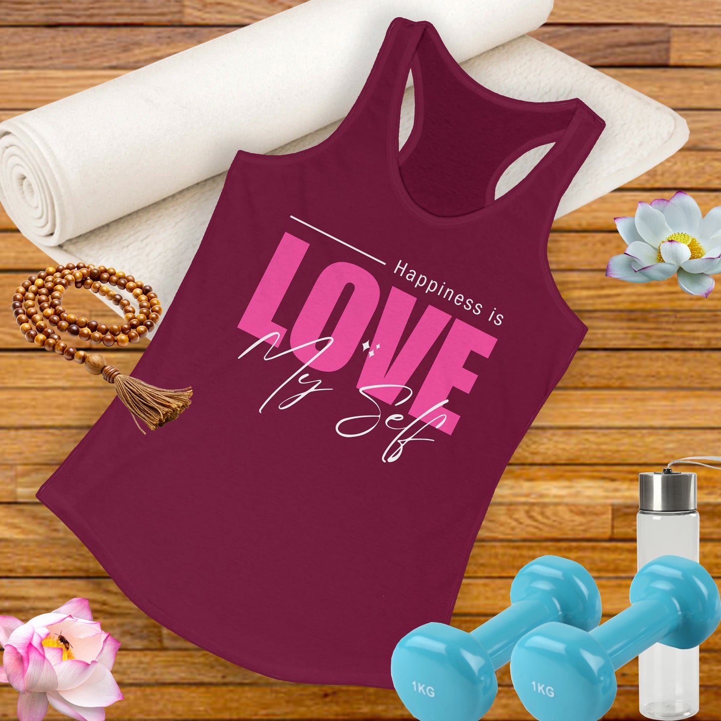 "Love My Self" Tank Top - Wear Your Happiness, Honor Your Light - Women's Racerback