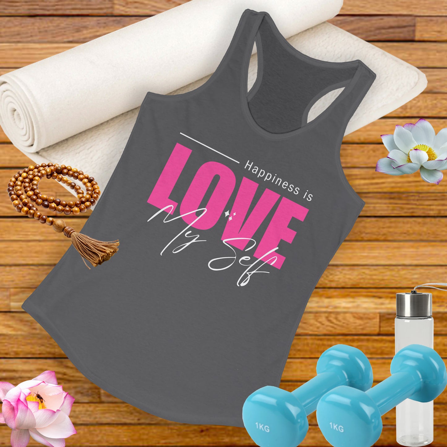 "Love My Self" Tank Top - Wear Your Happiness, Honor Your Light - Women's Racerback