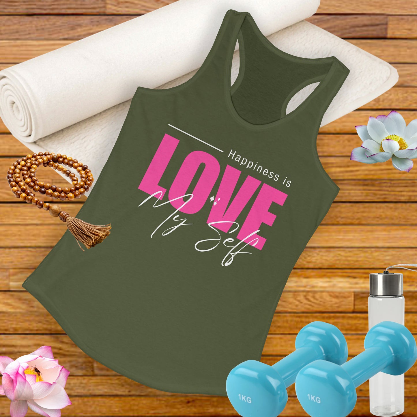 "Love My Self" Tank Top - Wear Your Happiness, Honor Your Light - Women's Racerback