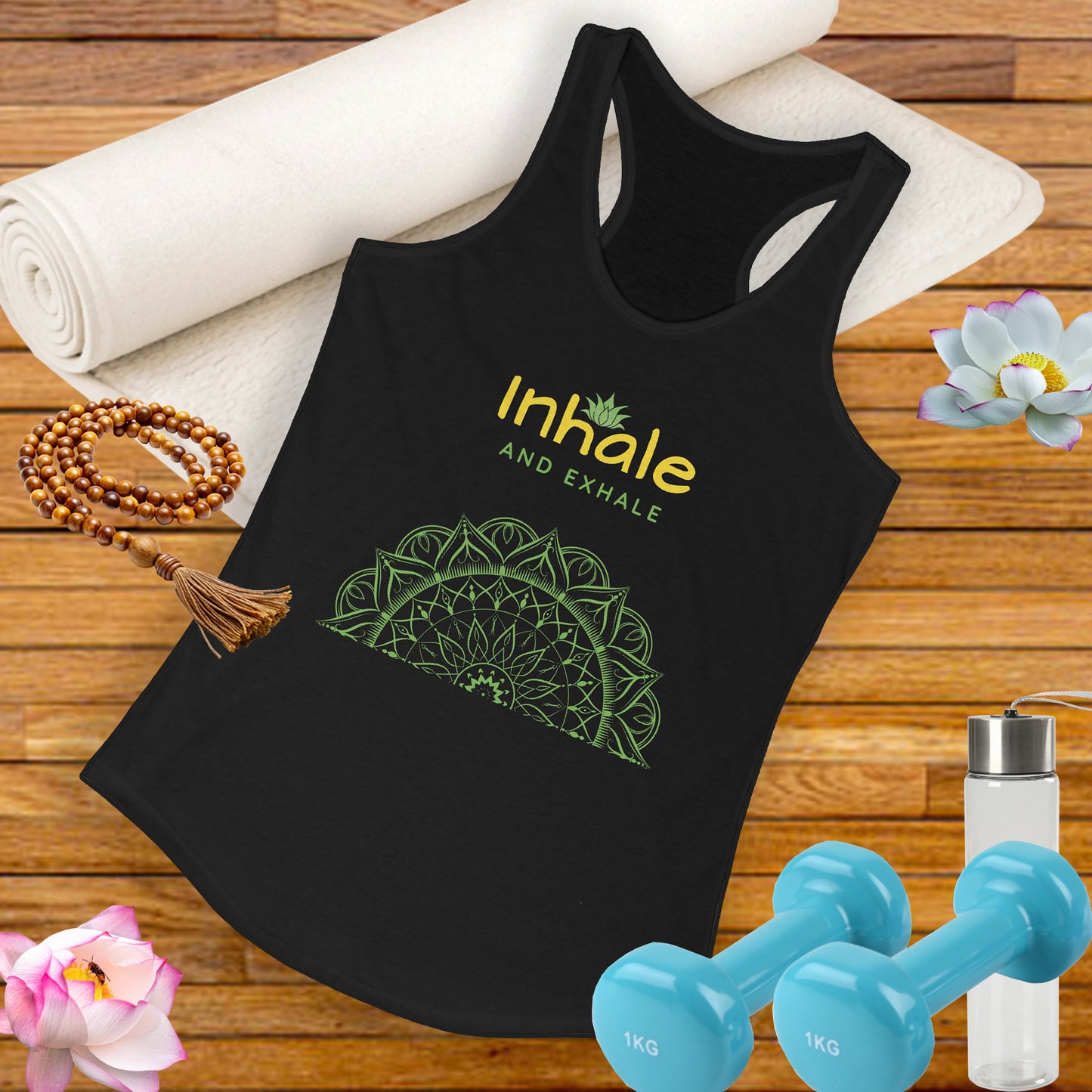 Inhale Exhale Mandala Racerback Tank - A Breath of Style & Calm