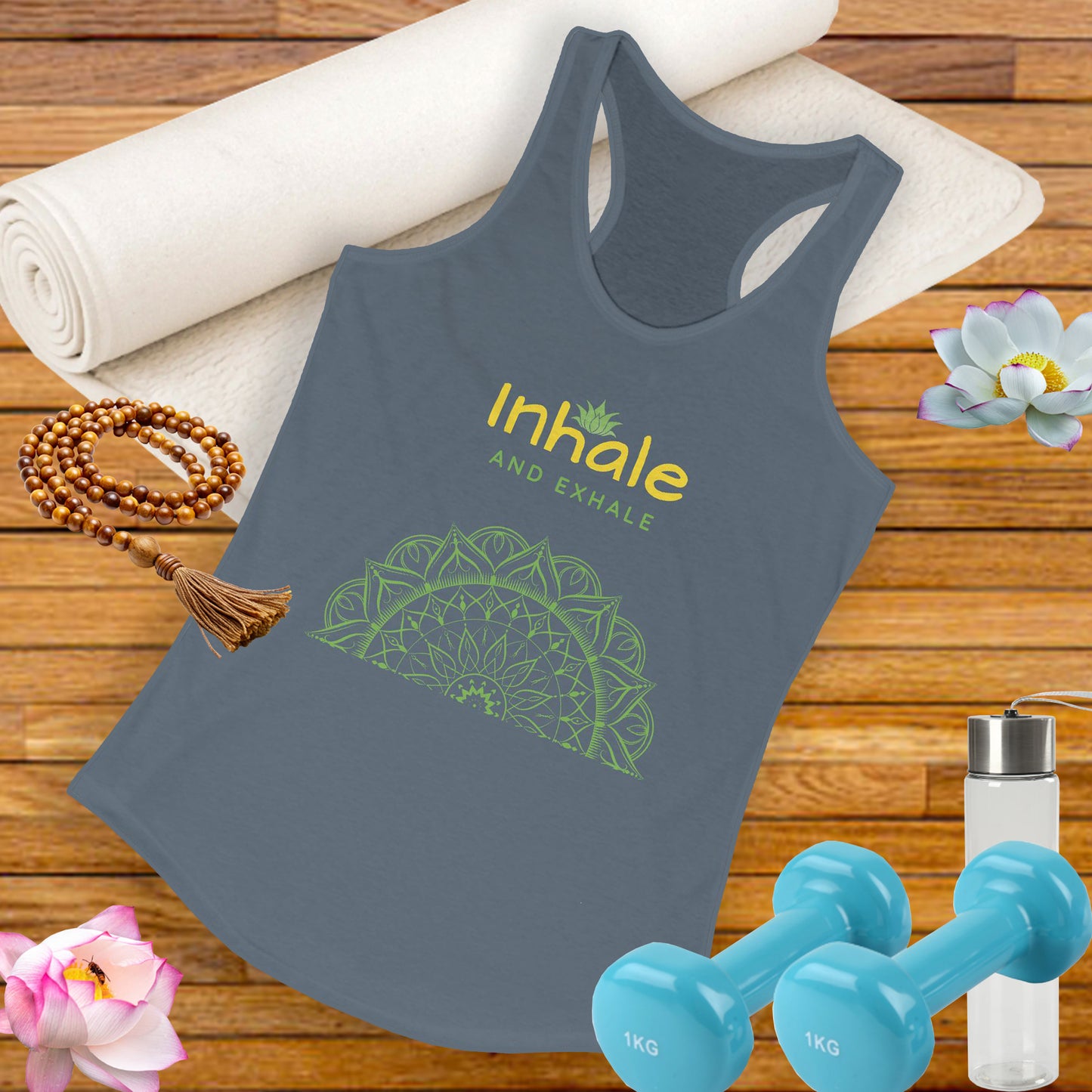 Inhale Exhale Mandala Racerback Tank - A Breath of Style & Calm