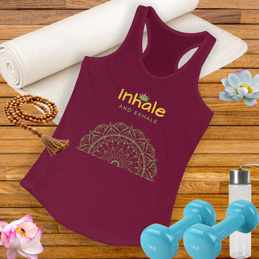 Inhale Exhale Mandala Racerback Tank - A Breath of Style & Calm