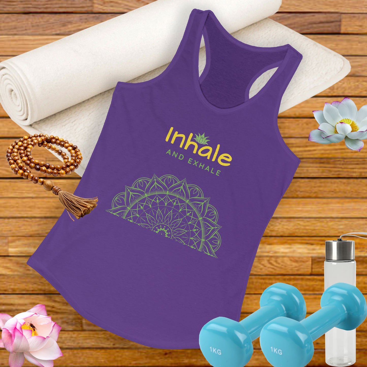 Inhale Exhale Mandala Racerback Tank - A Breath of Style & Calm