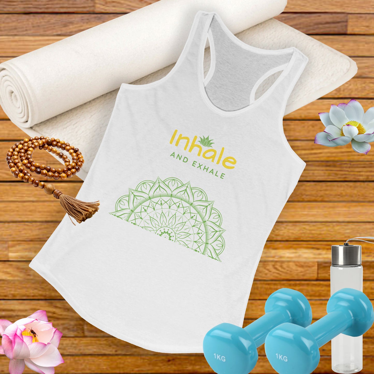 Inhale Exhale Mandala Racerback Tank - A Breath of Style & Calm
