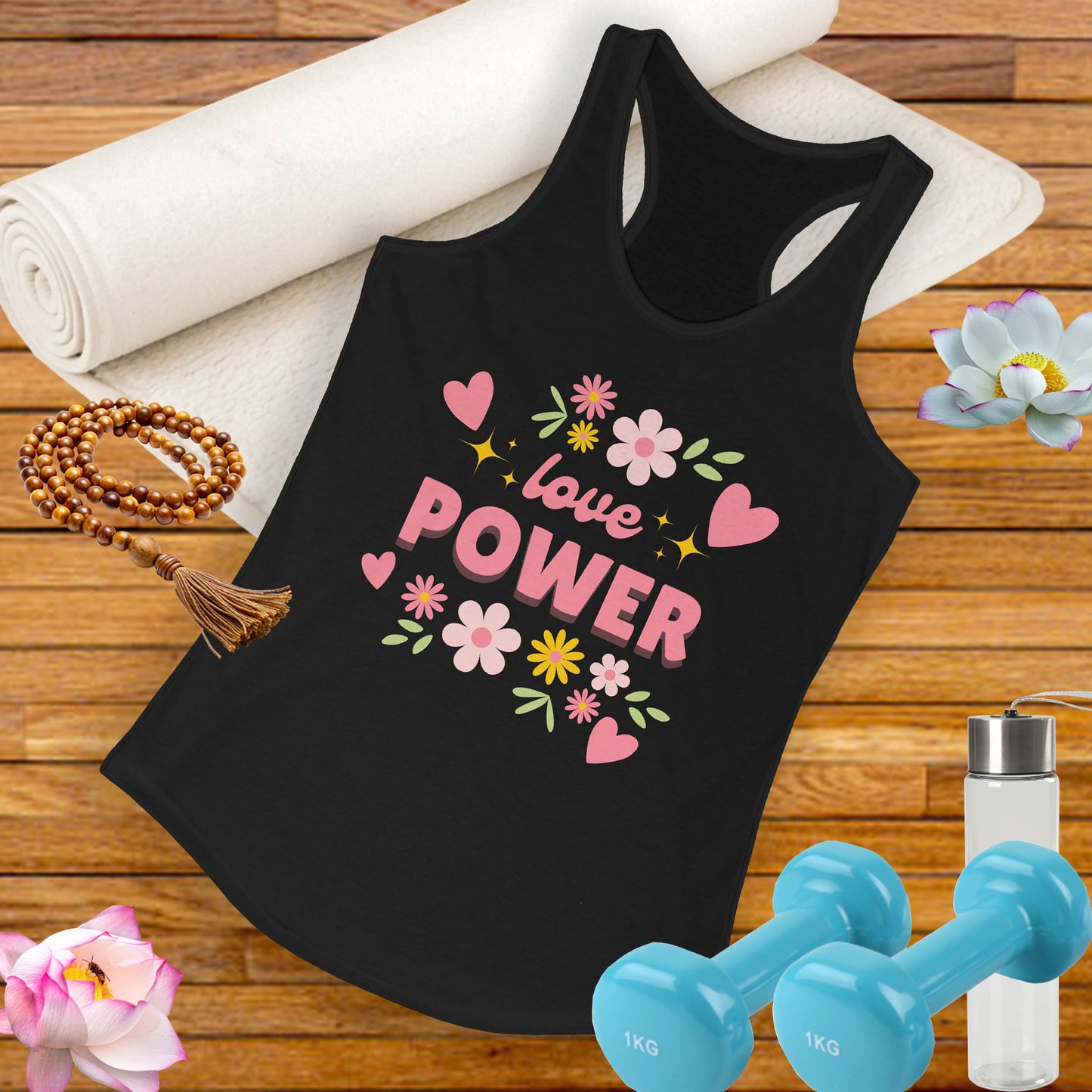 "Love Power" Racerback Tank – Feminine Strength Meets Heartfelt Style