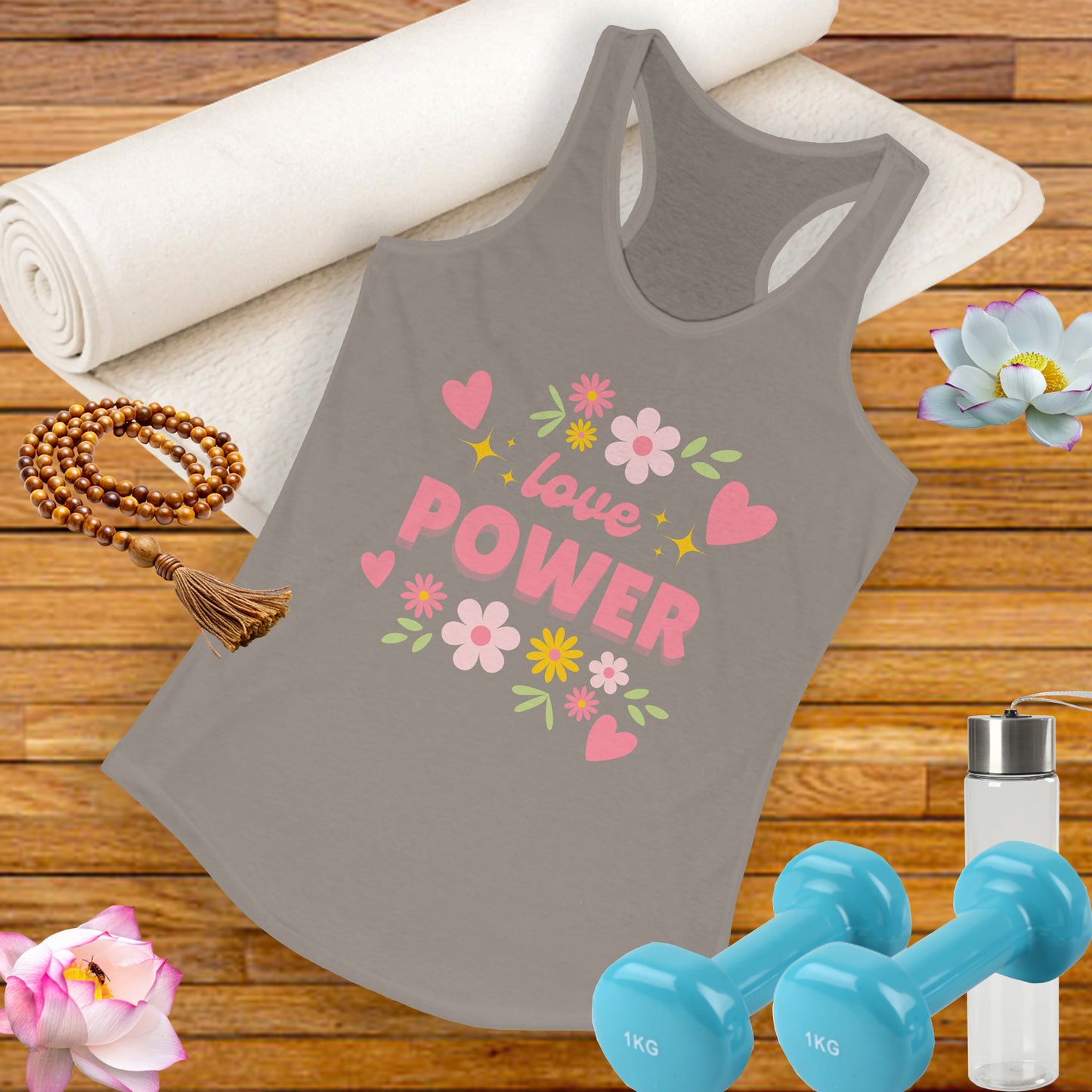 "Love Power" Racerback Tank – Feminine Strength Meets Heartfelt Style