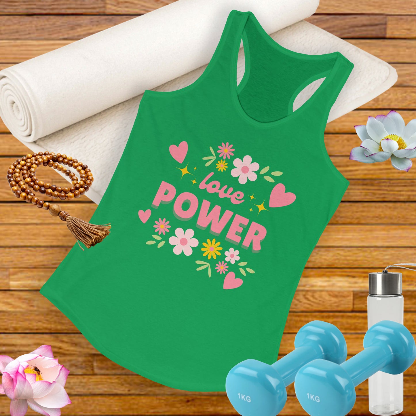 "Love Power" Racerback Tank – Feminine Strength Meets Heartfelt Style
