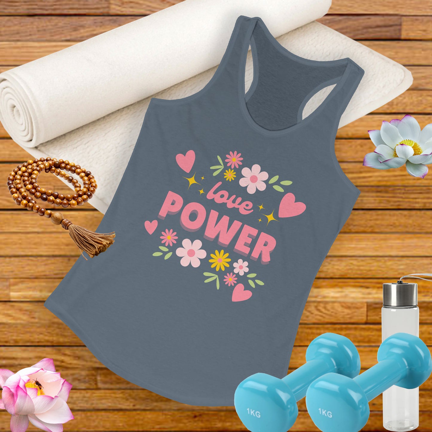 "Love Power" Racerback Tank – Feminine Strength Meets Heartfelt Style