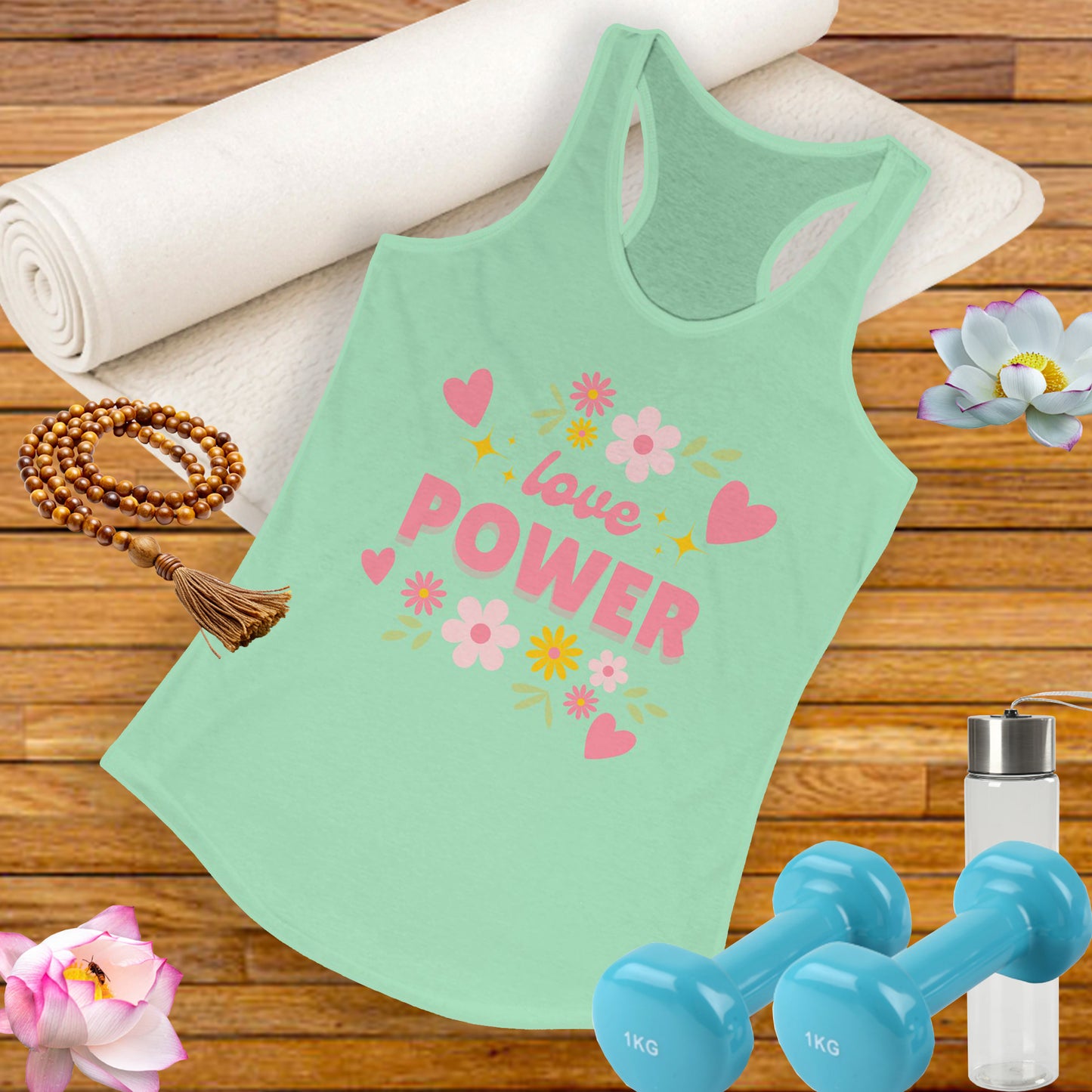 "Love Power" Racerback Tank – Feminine Strength Meets Heartfelt Style