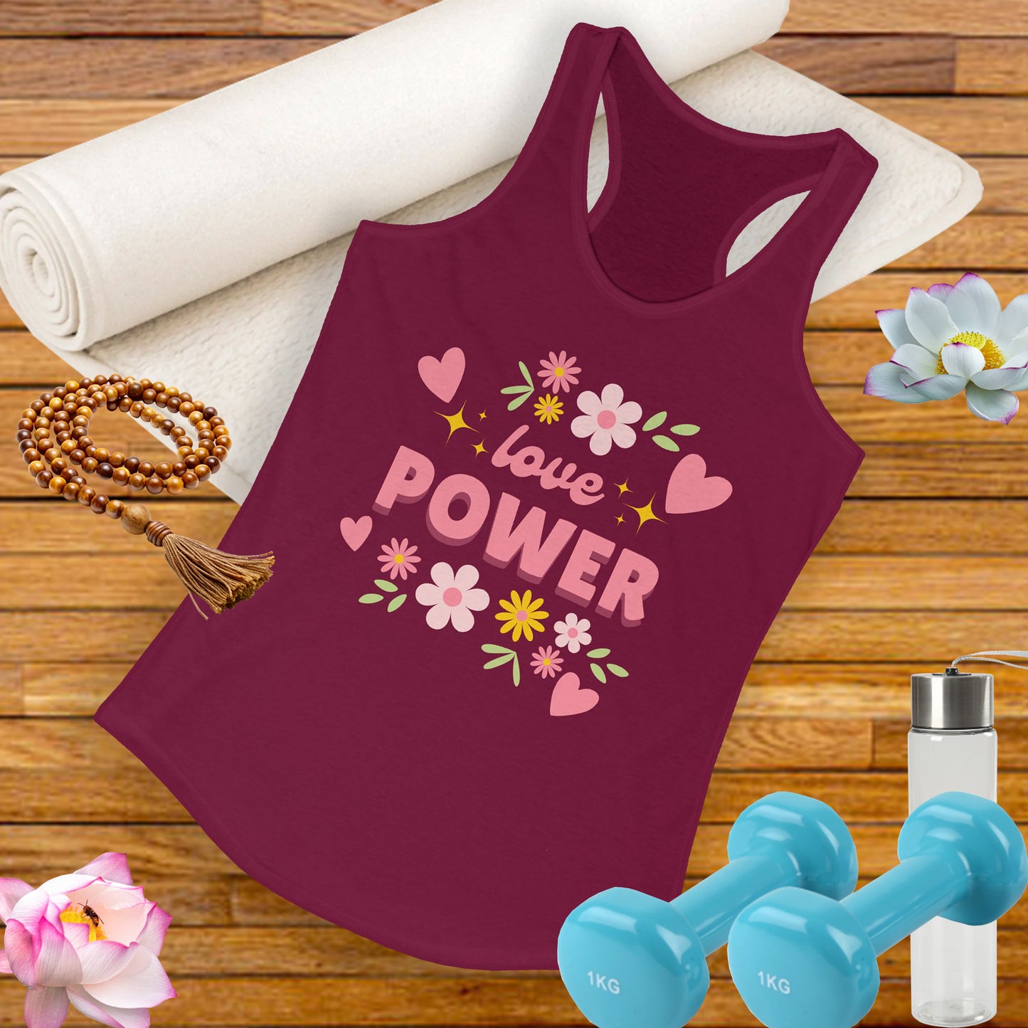 "Love Power" Racerback Tank – Feminine Strength Meets Heartfelt Style