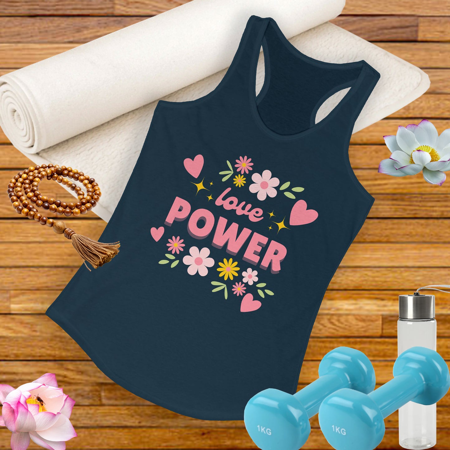 "Love Power" Racerback Tank – Feminine Strength Meets Heartfelt Style