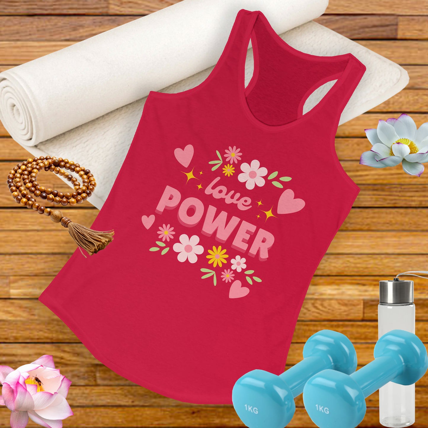 "Love Power" Racerback Tank – Feminine Strength Meets Heartfelt Style