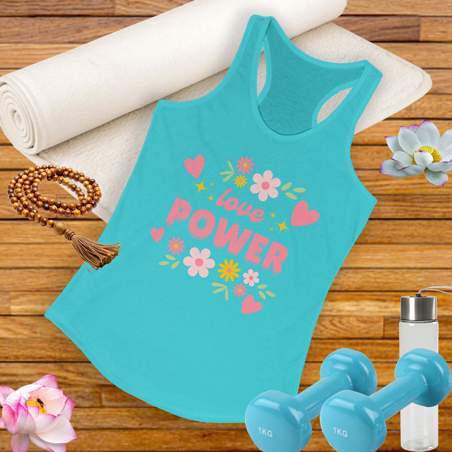"Love Power" Racerback Tank – Feminine Strength Meets Heartfelt Style