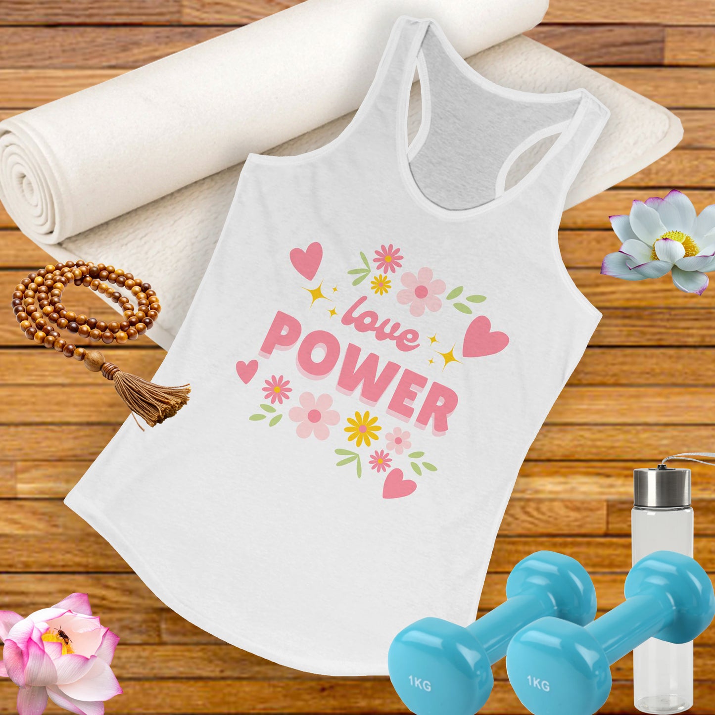 "Love Power" Racerback Tank – Feminine Strength Meets Heartfelt Style