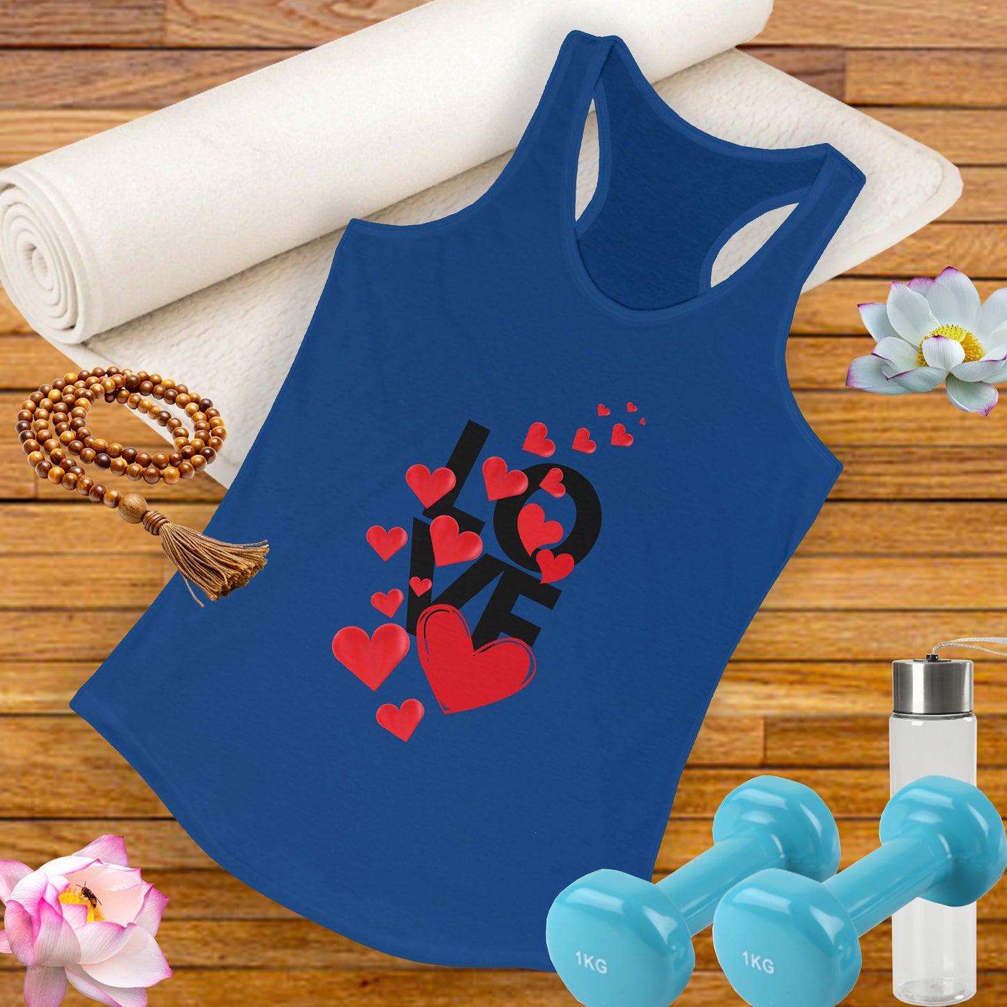 "LOVE & Hearts" Racerback Tank – Radiate Warmth, Joy, and Effortless Style