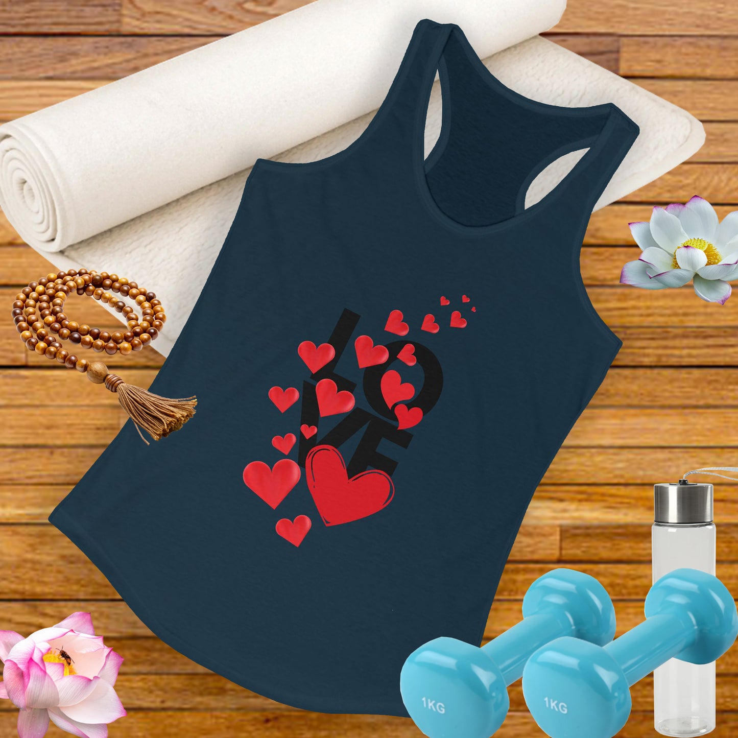 "LOVE & Hearts" Racerback Tank – Radiate Warmth, Joy, and Effortless Style