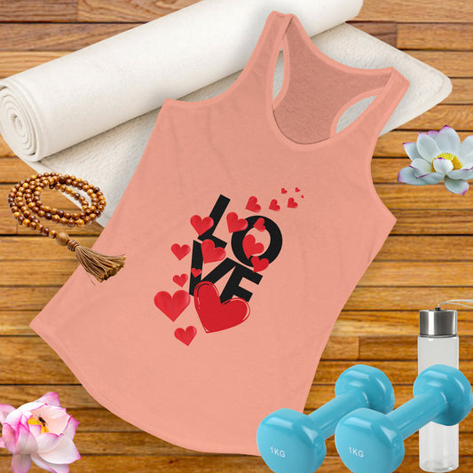 "LOVE & Hearts" Racerback Tank – Radiate Warmth, Joy, and Effortless Style