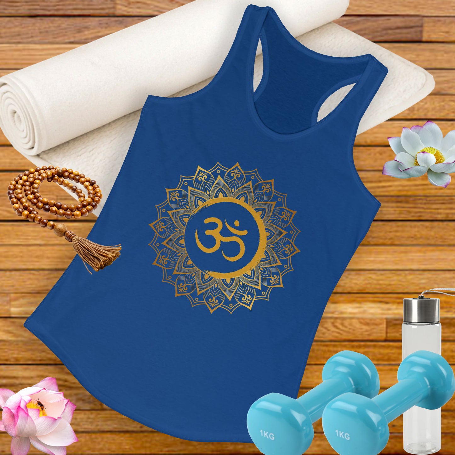 Golden "OM" Mandala - Women’s Racerback Tank Top - Radiate Balance & Inner Peace