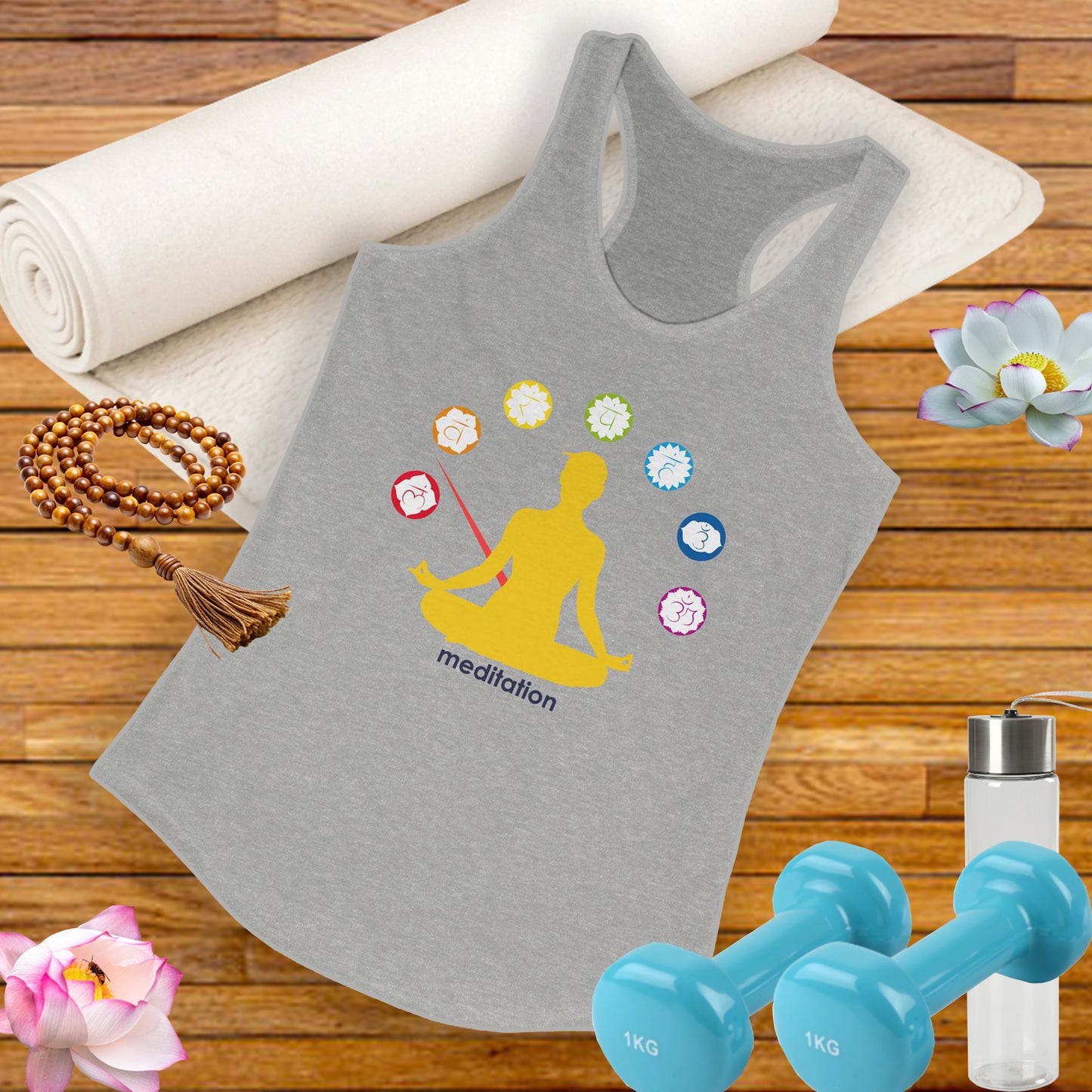 Chakra Alignment Meditation Tank – Women’s Racerback Top for Yoga & Mindfulness