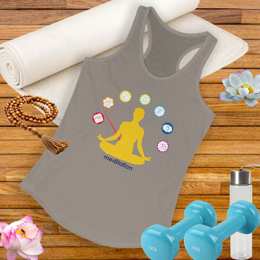 Chakra Alignment Meditation Tank – Women’s Racerback Top for Yoga & Mindfulness