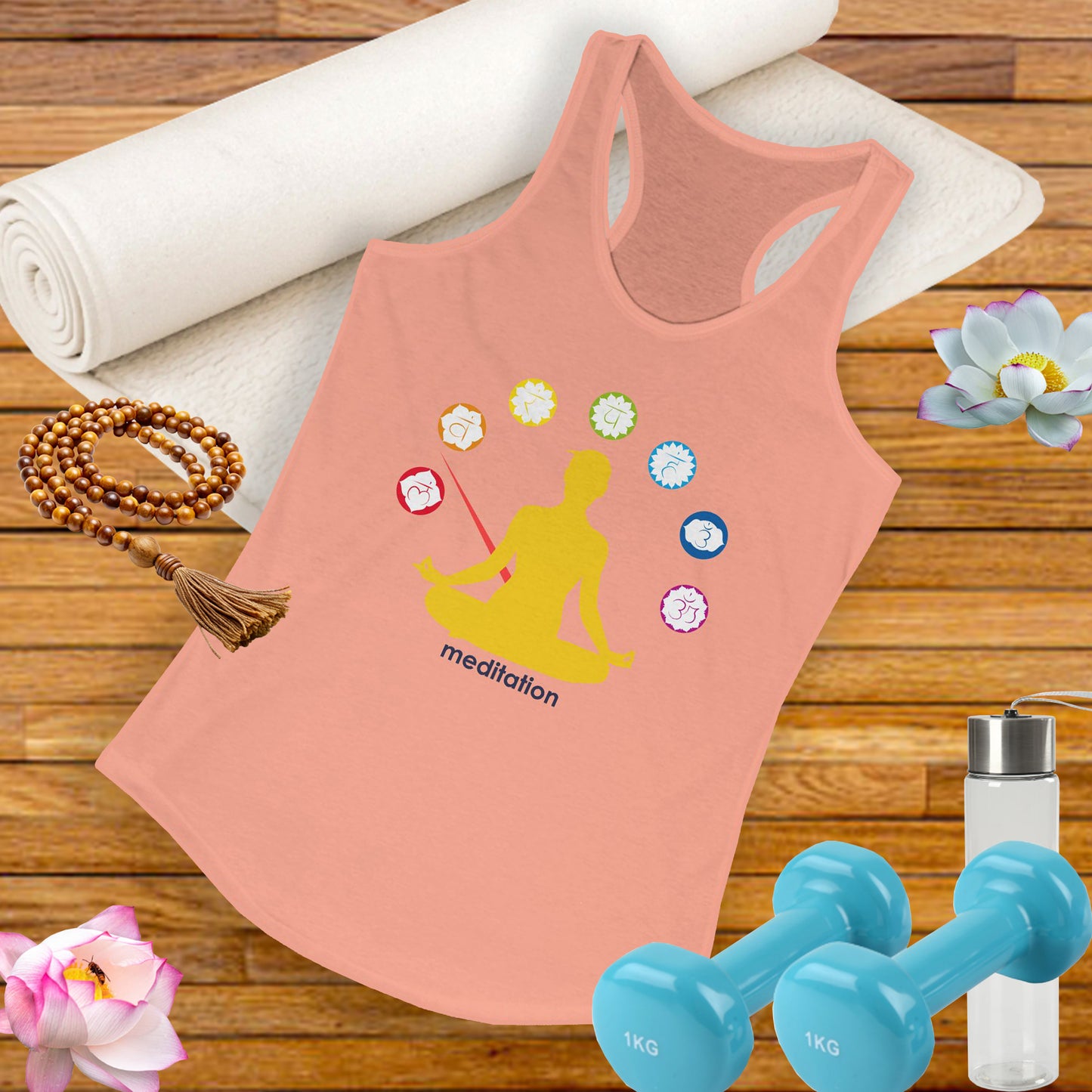 Chakra Alignment Meditation Tank – Women’s Racerback Top for Yoga & Mindfulness