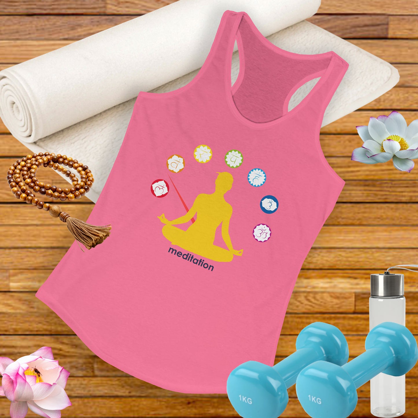 Chakra Alignment Meditation Tank – Women’s Racerback Top for Yoga & Mindfulness
