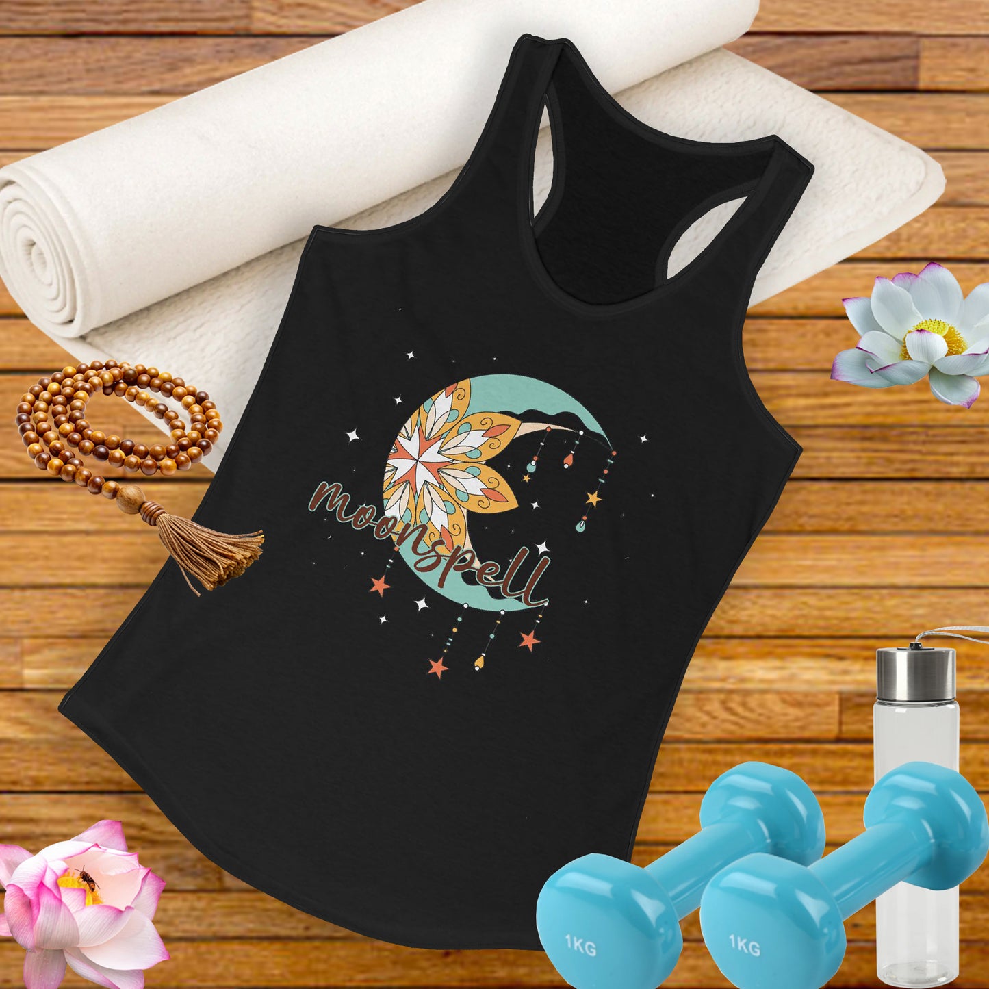 "Moonspell" - BOHO Women's Racerback Tank Top - For the Free-Spirited Soul