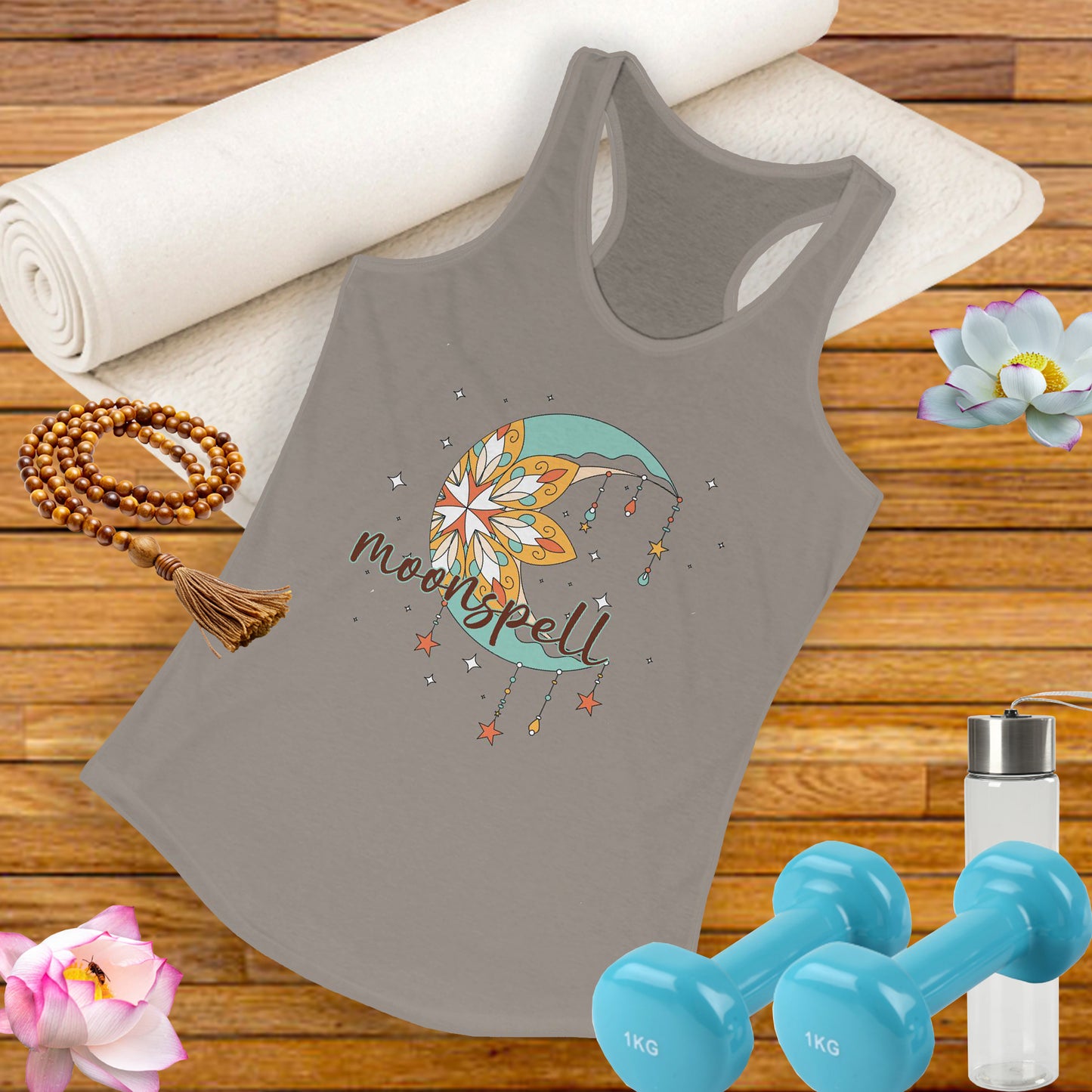 "Moonspell" - BOHO Women's Racerback Tank Top - For the Free-Spirited Soul