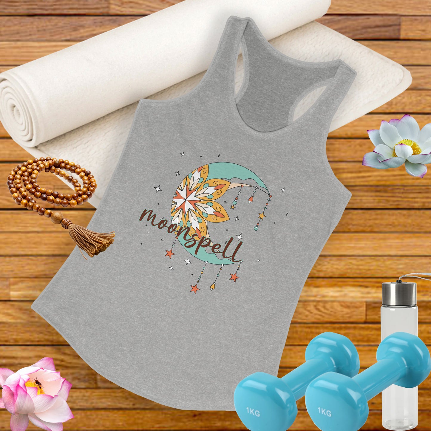 "Moonspell" - BOHO Women's Racerback Tank Top - For the Free-Spirited Soul