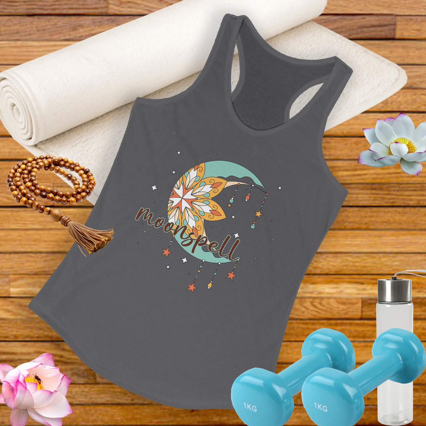 "Moonspell" - BOHO Women's Racerback Tank Top - For the Free-Spirited Soul