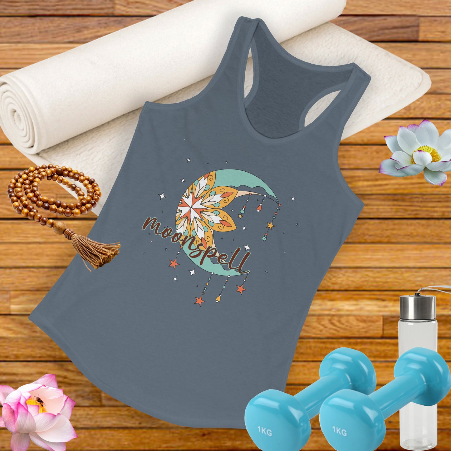 "Moonspell" - BOHO Women's Racerback Tank Top - For the Free-Spirited Soul