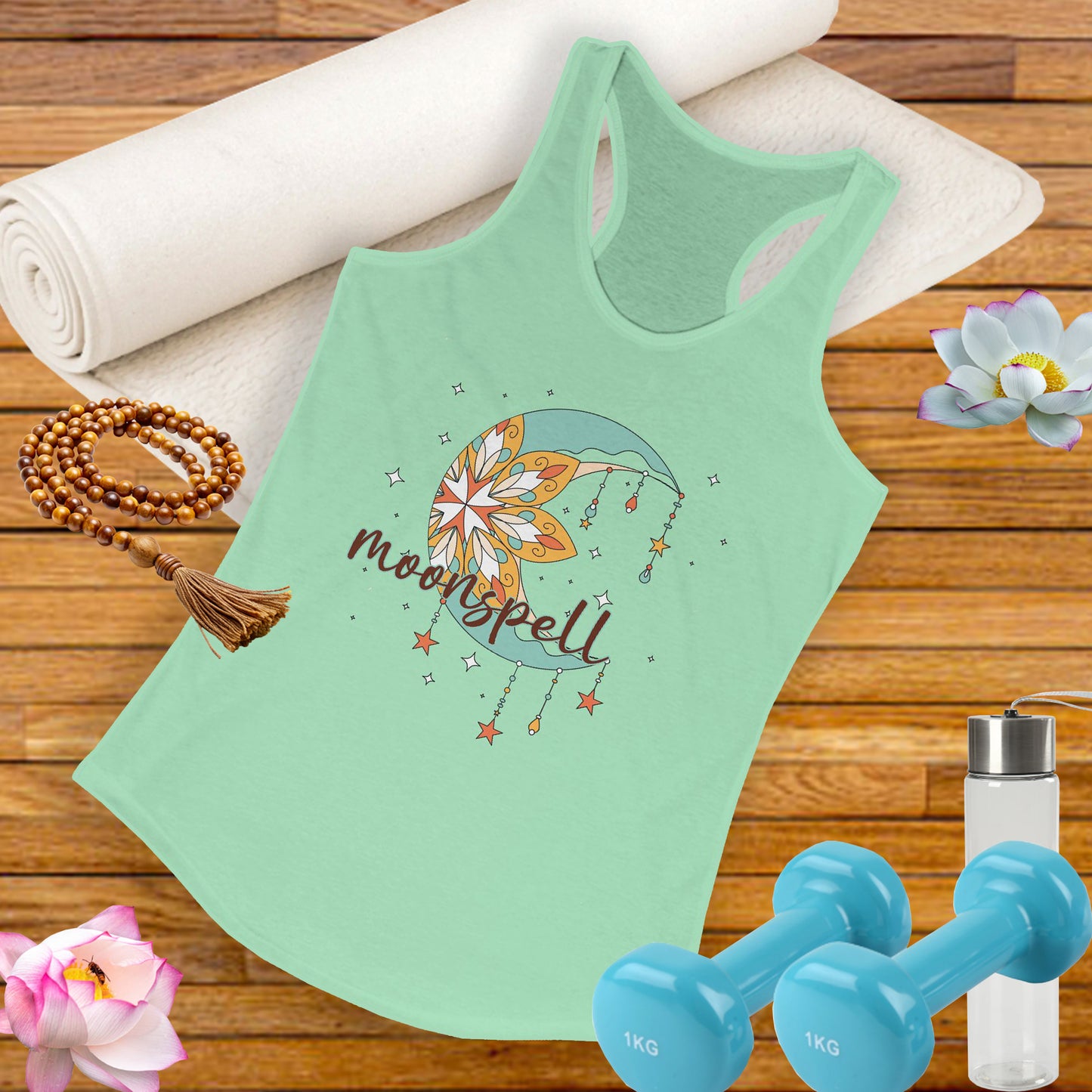 "Moonspell" - BOHO Women's Racerback Tank Top - For the Free-Spirited Soul