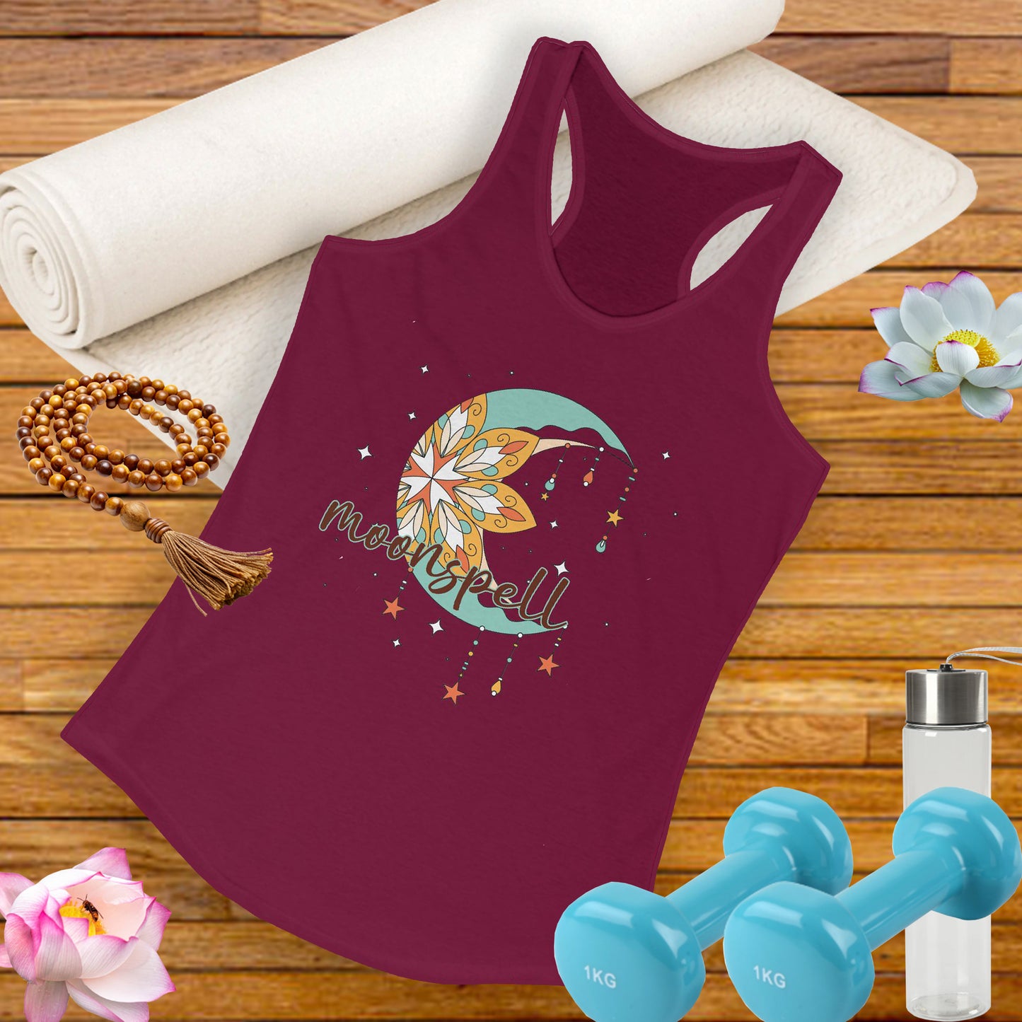 "Moonspell" - BOHO Women's Racerback Tank Top - For the Free-Spirited Soul