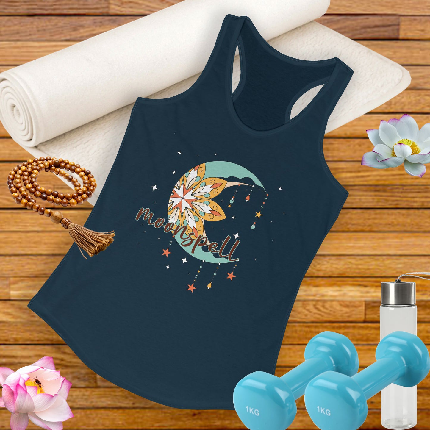 "Moonspell" - BOHO Women's Racerback Tank Top - For the Free-Spirited Soul
